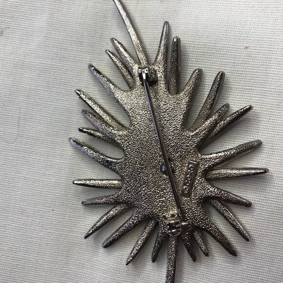 Vintage Lot of 4 Earrings & Brooch Coro Signed Silver Mod MCM Modern Retro - Picture 7 of 14